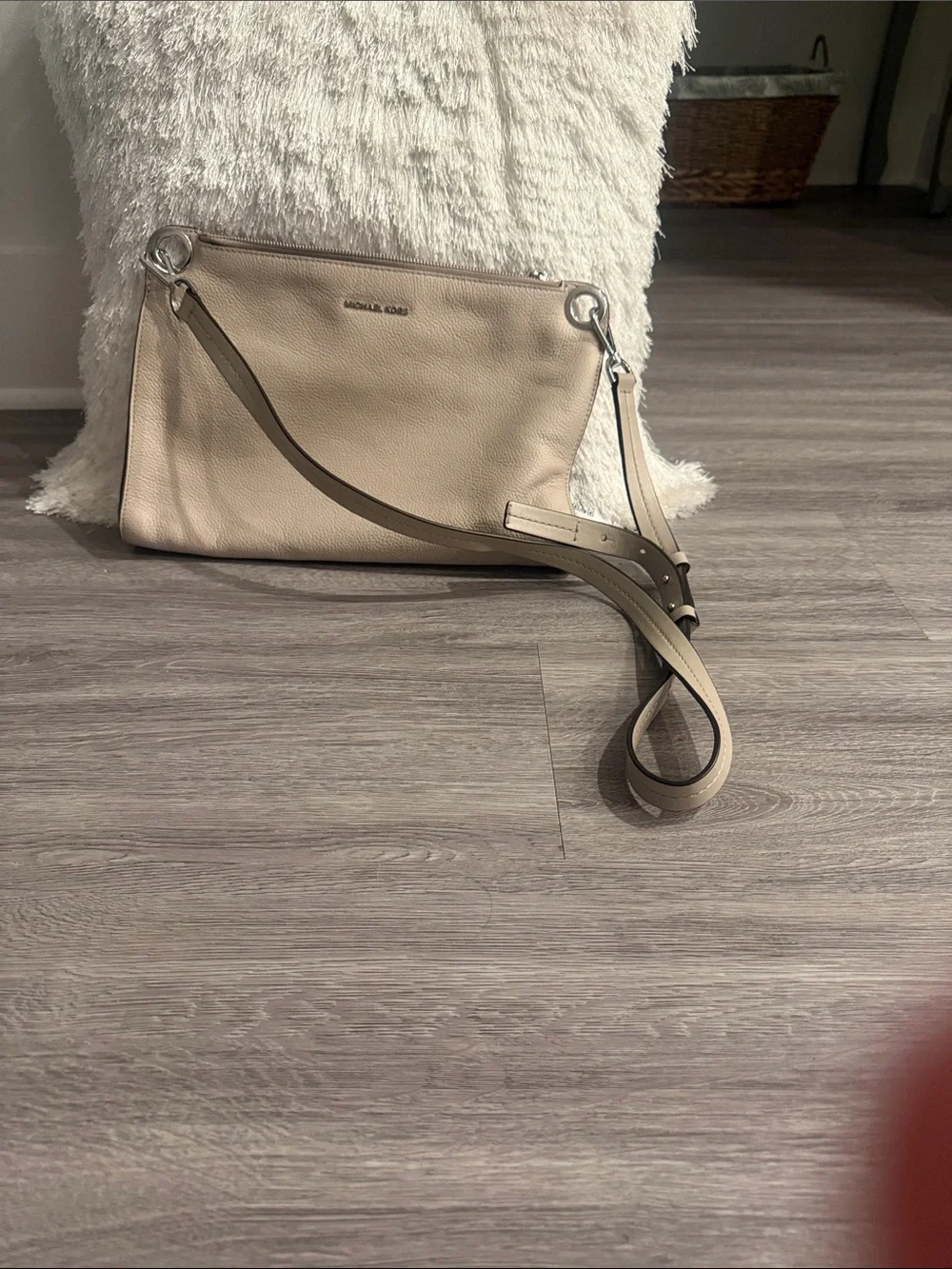 Michael Kors Beige Leather Shoulder Bag Set - Handbag, Crossbody & Wallet